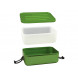 boîte à tartines en aluminium vert avec insert silicone 'Plus'