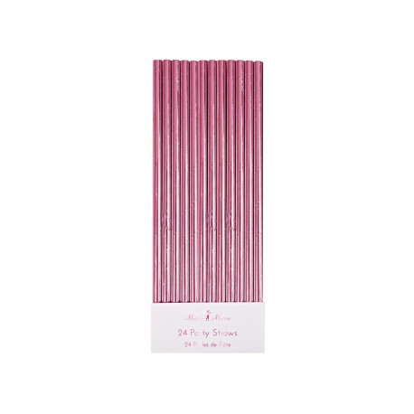 set de 24 pailles rose métallisé set de 24 pailles rose métallisé