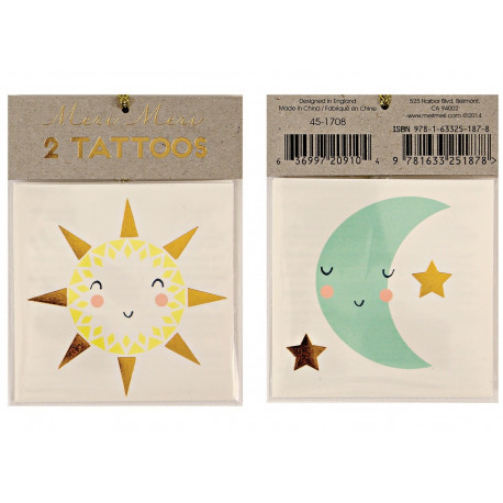 Set de 2 tattoos Sun & Moon Set de 2 tattoos Sun & Moon