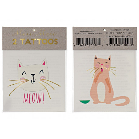 set de 2 tattoos 'chat' set de 2 tattoos 'chat'