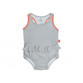 Maillot de bain à couche intégrée - Pois gris - 6-24m
