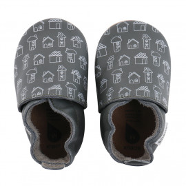 chaussons enfant soft sole 'army house print'