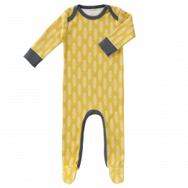 pyjama bébé à pieds 'Havre vintage lemon' en coton bio