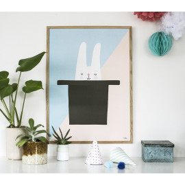 poster 'Bunny hat trick' 30x40cm