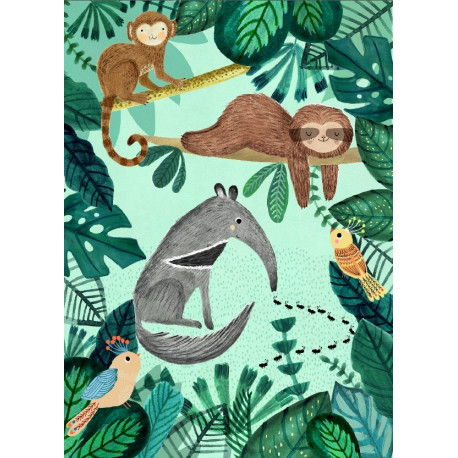 carte postale - Anteater and sloth carte postale - Anteater and sloth