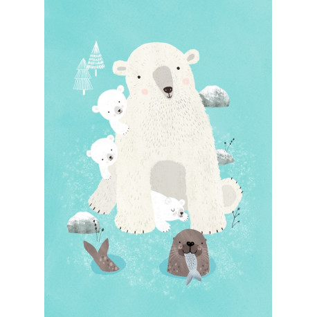 carte postale - Nanook & cubs carte postale - Nanook & cubs