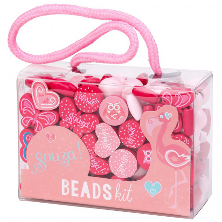 trousse d'activités perles - rose-fuchsia-corail trousse d'activités perles - rose-fuchsia-corail