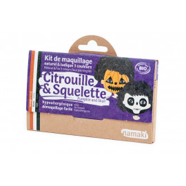 Kit de maquillage bio 3 couleurs "Citrouille et squelette"