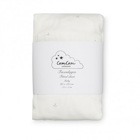 drap-housse bébé - dot creme grey drap-housse bébé - dot creme grey