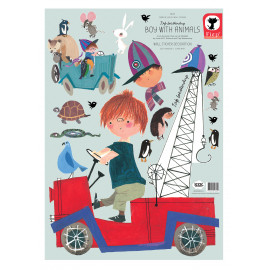 sticker mural Fiep Westendorp 'Boy with animals'