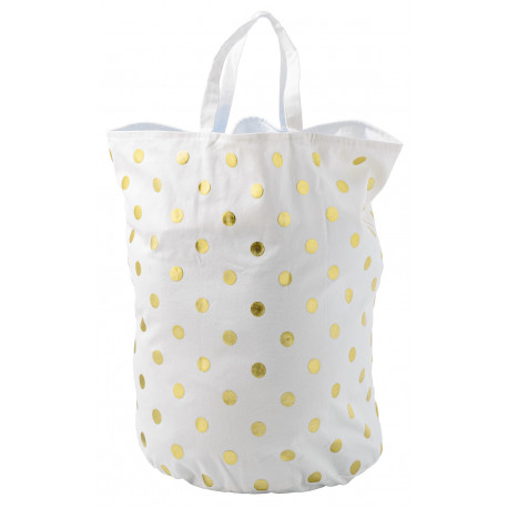 sac à linge pois or en coton sac à linge pois or en coton