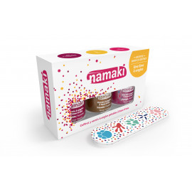 coffret 3 vernis Framboise, Or, Fuchsia + lime