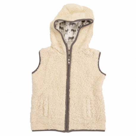 Gilet sans manches réversible en coton Bio Teddy - Zèbres Gilet sans manches réversible en coton Bio Teddy - Zèbres