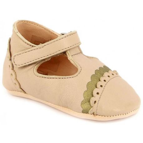 chaussons Festoonette peau - or clair chaussons Festoonette peau - or clair