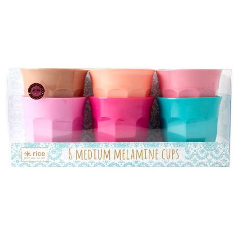 Set de 6 tasses en mélamine - Life is Better in Colors - medium Set de 6 tasses en mélamine - Life is Better in Colors - medium