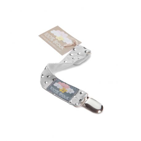 Attache sucette avec clips Gris Attache sucette avec clips Gris