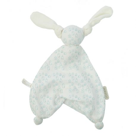 Doudou Floppy mousseline - Houses white/mint (muslin/terry) Doudou Floppy mousseline - Houses white/mint (muslin/terry)