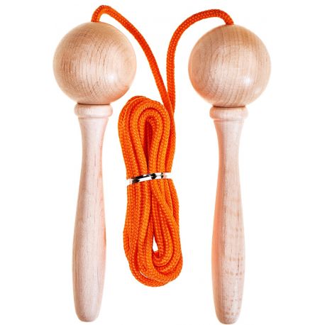 Corde à sauter ajustable en bois - Orange Corde à sauter ajustable en bois - Orange