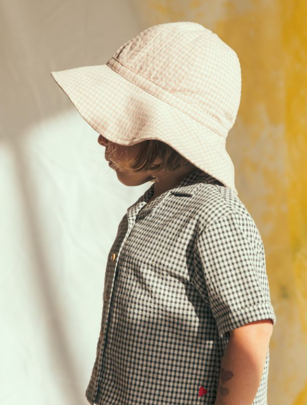 Chapeau de Soleil Bob Bébé Enfant Garçon Fille en 100% Coton Pliable Anti-UV Solaire Plage Été Voyage Dauphin Bleu 